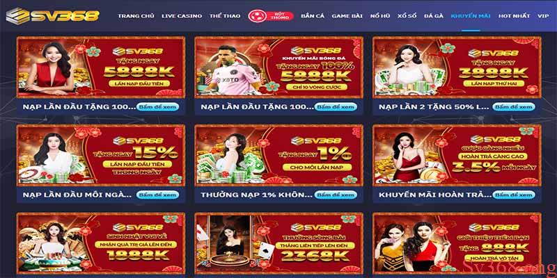 Xổ số Sv368 - Nhà cái lô đề xổ số đỉnh nốc kịch trần 2025 5 Thường xuyên khuyến mãi khủng cho thành viên